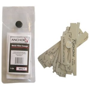 Weld Fillet Gauge with Case, 22 Gauge Size, Stainless Steel