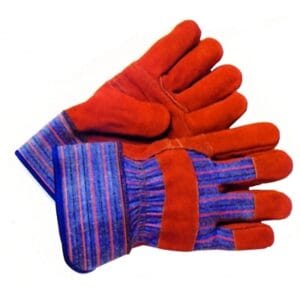 Work Gloves, Large, Cowhide, Blue