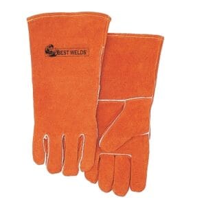 COMFOflex Premium Leather Welding Gloves, Split Cowhide, Large, Russet