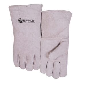 Leather Welder’s Gloves, Shoulder Split Cowhide, Large, Gray