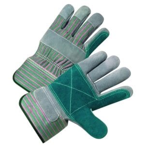 Leather Palm Gloves,Canvas Back; Premium Select Shoulder Leather; Split Cowhide, Large,Pearl Gray