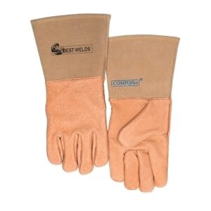 Specialty Welding Gloves, Top Grain Pigskin, Large, Gold