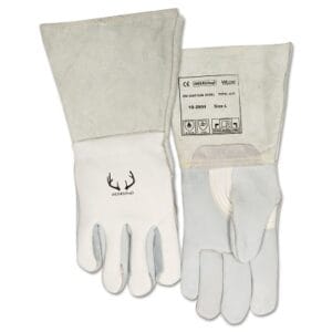 Quality Welding Gloves, Split Cowhide, Large, Blue, Left Hand