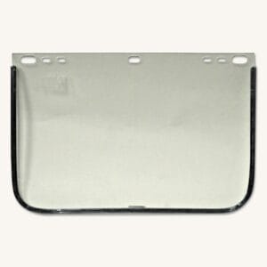 Visor, Clear, Aluminum Bound, 12 in L x 8 in H, For Jackson Safety Head Gear/Cap Adaptors