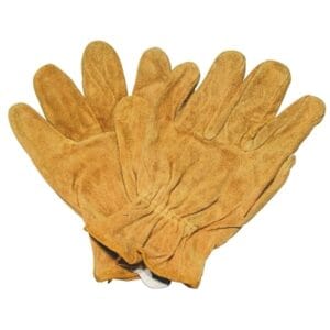Split Cowhide Leather Driver Gloves, Large, Unlined, Russet