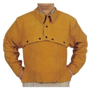 Leather Cape Sleeves, Snaps Closure, X-Large, Golden Brown