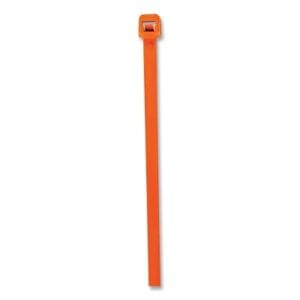 General Purpose Cable Tie, 50 lb Tensile Strength, 7.6 in L, Orange, 100 EA/BG
