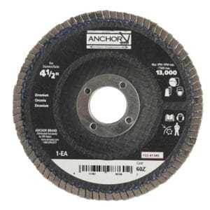 Abrasive Flap Disc, 4-1/2 in, 60 Grit, 7/8 in Arbor, 13,000 rpm