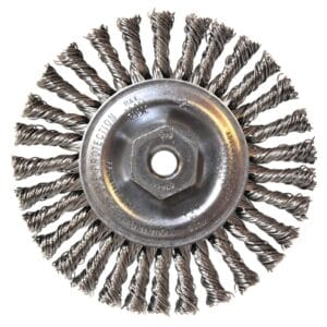 Stainless/Aluminum Cleaning Stringer Bead Wheel Brush, 4 x 3/16, 0.02, 3/8 – 24