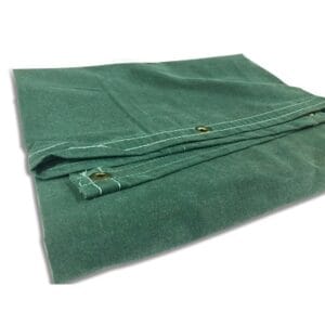 Protective Tarp, 16 ft W x 20 ft L, Mildew/Water Resistant, Canvas, Green