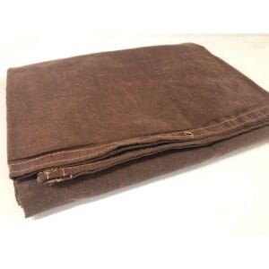 Protective Tarp, 12 ft W x 20 ft L, Mildew/Water Resistant, Canvas, Brown
