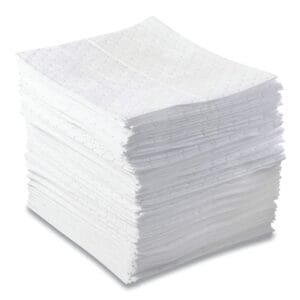 Oil-Only Sorbent Pad, Heavyweight, Absorbs 20.5 gal, 15 in x 17 in, 100 Sheets