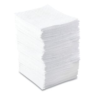 Oil-Only Sorbent Pad, Lightweight, Absorbs 34 gal, 15 in x 17 in, 200 Sheets