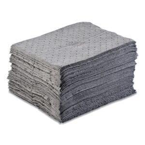 Universal Sorbent Pad, Heavyweight, Absorbs 20.5 gal, 15 in x 17 in, 100 Sheets