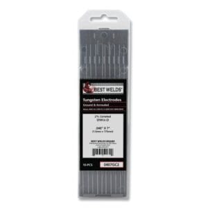 2% Ceriated Ground Tungsten Electrode, 0.040 in x 7 in, 10 PK