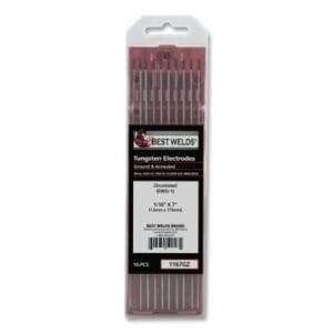 Zirconiated Ground Tungsten Electrode, 1/16 in dia x 7 in L, 10 PK