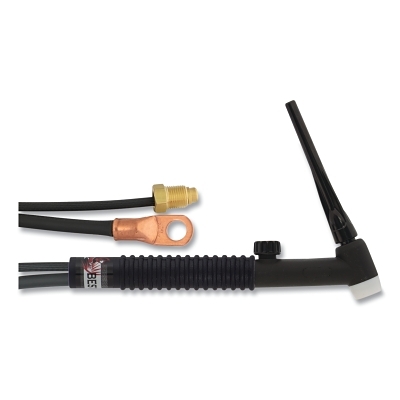 17FV TIG Torch Package, Air Cooled, 150 A, Flex Head with Valve, 2-Pc 25 ft Cable, Vinyl