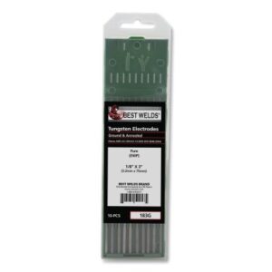 Pure Ground Tungsten Electrode, 1/8 in x 3 in, 10 PK