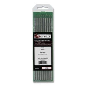 Pure Ground Tungsten Electrode, 1/8 in x 7 in, 10 PK