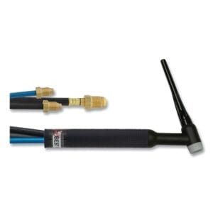 18F TIG Torch Package, Water Cooled, 350 A, Flex Head, 1-Pc 25 ft Cable, Braided Rubber