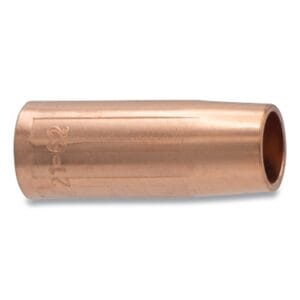 MIG Gun Nozzle, 5/8 in Bore, 1/8 in Recess, Tweco Style 21, Self-Insulated, Copper