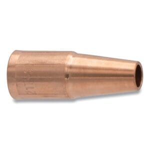 MIG Gun Nozzle, 3/8 in Bore, 1/8 in Recess, Tweco Style 21, Tapered, Self-Insulated, Copper