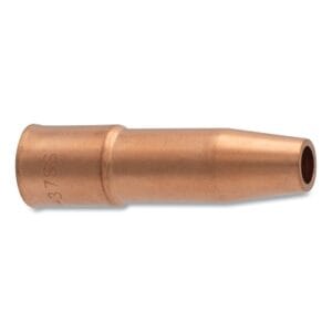 MIG Gun Nozzle, 3/8 in Bore, 1/8 in Recess, Tweco Style 22, Short Stop, Copper