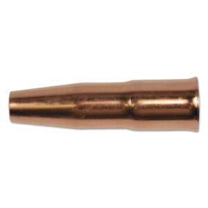 MIG Gun Nozzle, 3/8 in Bore, 1/8 in Recess, Tweco Style 22, Tapered, Short Stop, Copper