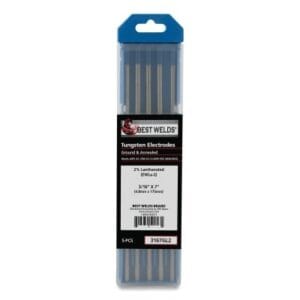 2%anthanated Tungsten Electrode, 3/16 in x 7 in, 5 PK