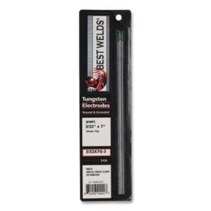 Pure Ground Tungsten Electrode, 3/32 in x 7 in, 3 PK