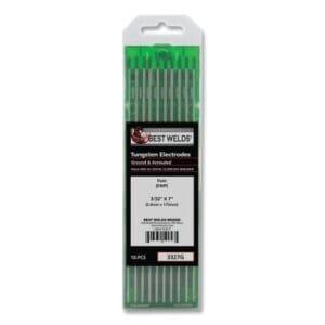 Pure Ground Tungsten Electrode, 3/32 in x 7 in, 10 PK