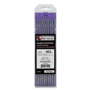 E3 Tungsten Electrode, 3/32 in dia x 7 in L, 10 PK