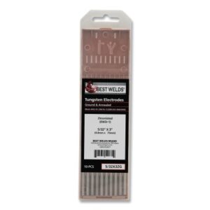 Zirconiated Ground Tungsten Electrode, 5/32 in dia x 3 in L, 10 PK