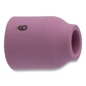 Alumina Nozzle TIG Cup, 3/8 in, Size 6, For Torch 9, 20, 22, 24, 25, Gas Lens, 1 in