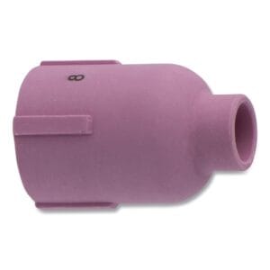 Alumina Nozzle TIG Cup, 1/2 in, Sz 8, For Torch 9, 12, 17, 18, 20, 22, 25, 26, 27, Large Gas Lens, 1-7/8 in