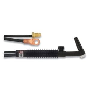 9FV TIG Torch Package, Air Cooled, 125 A, Flex Head with Valve, 2-Pc 25 ft Cable, Vinyl