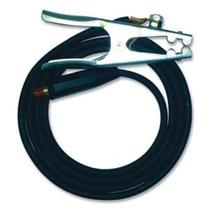 TIG Ground Cable with Clamp, For All Machines with Dinse Connectors, 15 ft, Coated Cable