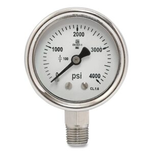 Replacement Pressure Measurement Gas Gauge, 2 in, 4000 psi, 1/4 in NPT, MIP