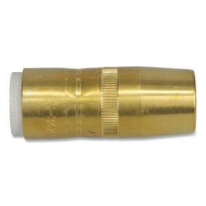 Centerfire Style MIG Gun Nozzle, 3/4 in Bore, 1/4 in Recess, Brass