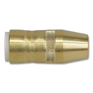 Centerfire Style MIG Gun Nozzle, 1/2 in Bore, Flush, Slim, Brass