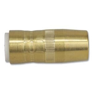 Centerfire Stlye MIG Gun Nozzle, 5/8 in Bore, Flush, Brass