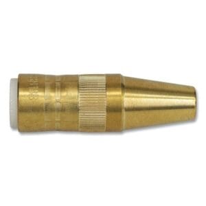Centerfire Style MIG Gun Nozzle, 3/8 in Bore, 1/8 in Recess, Slim, Brass