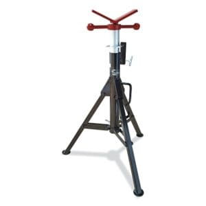 Heavy Duty Pipe Stand, V-Head, 2500 lb Capacity, 1/2 in to 18 in Pipe, 28 in to 49 in H