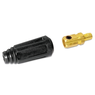 Dinse Style Cable Plug and Socket, Male, Ball Point Connection, #6 AWG to #2 AWG Cable Capacity Dinse Style Cable Plug and Socket, Male, Ball Point Connection, #6 AWG to #2 AWG Cable Capacity
