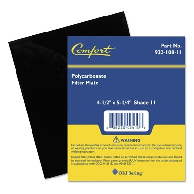 Shaded Filter Lens, Shade 11, 5-1/4 in x 4-1/2 in, Polycarbonate