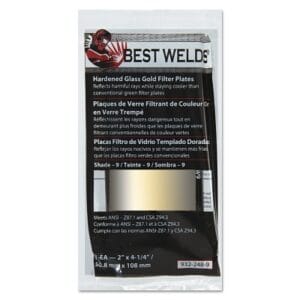 Hardened Glass Gold Filter Plate, Gold/9, 2 in x 4.25 in, SH9, Glass