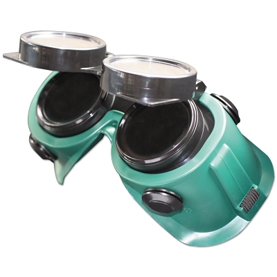 Vinyl Goggles, Flip Front Soft, Green Frame, Green Lens, Elastic Strap, 50mm Vinyl Goggles, Flip Front Soft, Green Frame, Green Lens, Elastic Strap, 50mm