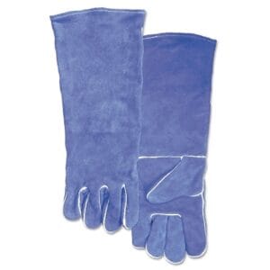 Welding Gloves, Split Cowhide, Large, Blue