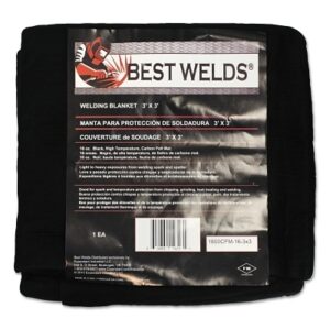 Welding Blanket, 3 ft x 3 ft, Carbon Fiber, Mat, Black, 16 oz