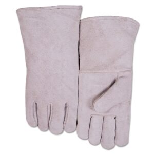 Leather Welder’s Gloves, Shoulder Split Cowhide, Small, Blue